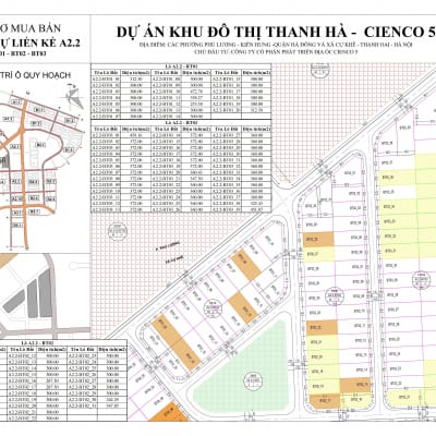 Mặt bằng Biệt thự Thanh Hà Khu A2.2 BT01-BT02-BT03