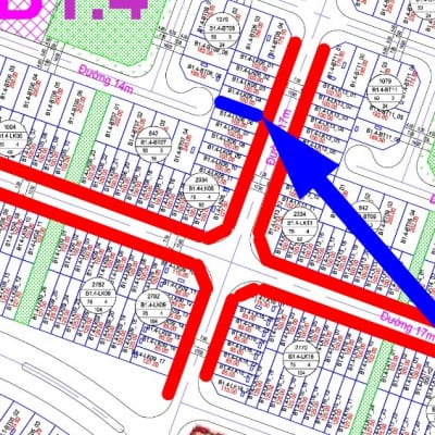bán liền kề Thanh Hà đường 17m B1.4 - LK06 - ô số 5