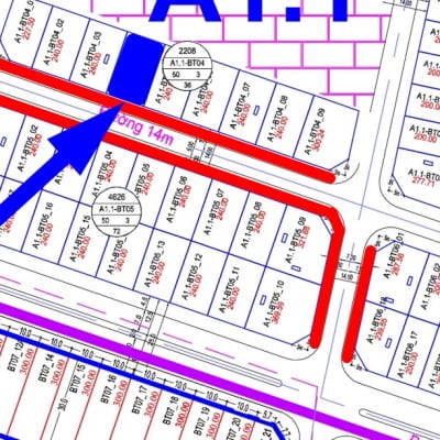 bán biệt thự Thanh Hà đường 14m A1.1 - BT04 - Ô số 4