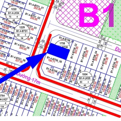 bán biệt thự Thanh Hà đường 14m B1.4 - BT06 - Ô số 9