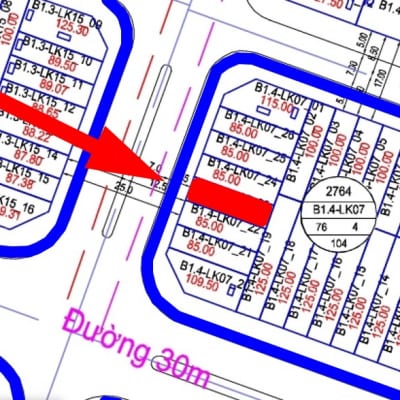 bán liền kề Thanh Hà đường 25m B1.4 - LK07 - ô số 23