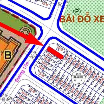 bán liền kề Thanh Hà đường 17m B1.4 - LK29 - ô số 31